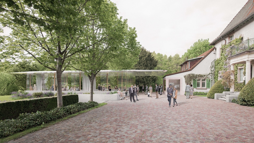 Visualisierung Projekt «en plein air» Erweiterungsbau in der Parkanlage - Langmatt Baden